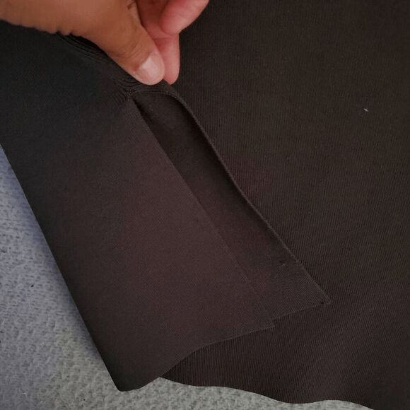 MM Lafleur Women's Extra Stretch Knit Gray Fold Over Side Slits Stright Skirt M - Picture 3 of 6